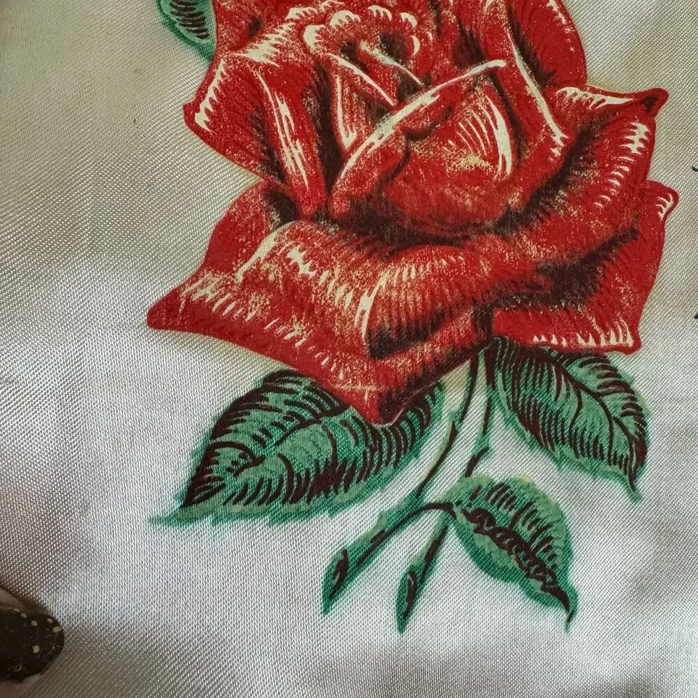 Vintage WWII World War 2 U.S. Army‎ Sweetheart Satin pillow case Souvenir